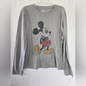 Disney Mickey Mouse Gray Long Sleeve Tee for Kids